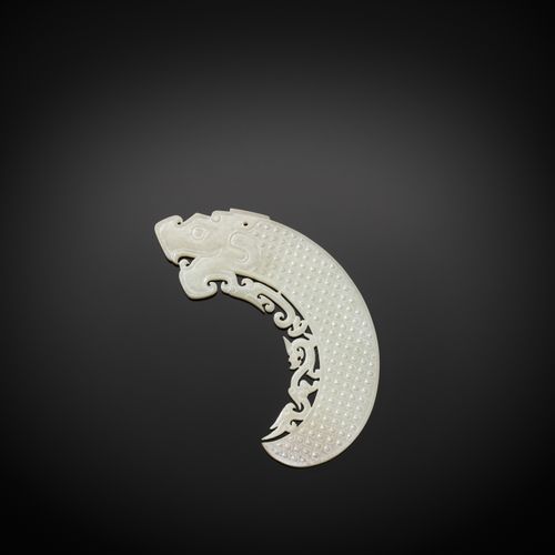A WHITE JADE ‘DRAGON’ ORNAMENT, WESTERN HAN A WHITE JADE ‘DRAGON’ ORNAMENT, WEST&hellip;