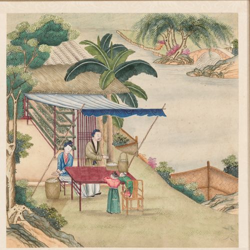 SEVEN ‘SILK PRODUCTION’ PAINTINGS, AFTER JIAO BINGZHEN (FL. 1689-1726), QING DYN&hellip;