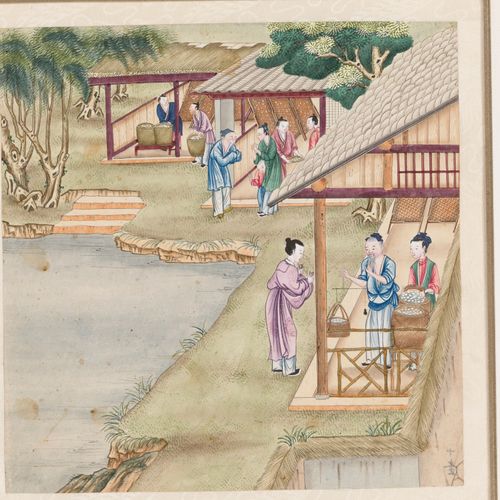 SEVEN ‘SILK PRODUCTION’ PAINTINGS, AFTER JIAO BINGZHEN (FL. 1689-1726), QING DYN&hellip;