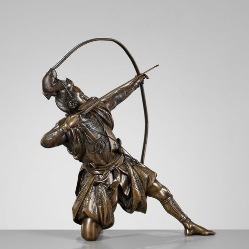 YOSHIMITSU: A BRONZE FIGURE OF AN ARCHER YOSHIMITSU : UNE FIGURE EN BRONZE D'UN &hellip;