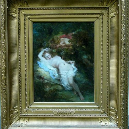 Octave TASSAERT (1800-1874) Scene Amoureuse, oil on canvas, signed down right O.&hellip;
