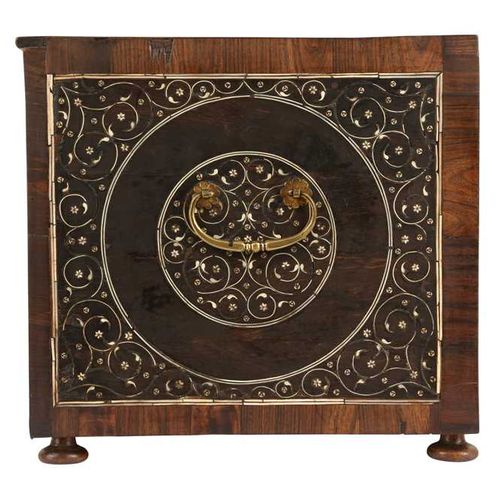 A LATE 17TH / EARLY 18TH CENTURY INDO-PORTUGUESE ROSEWOOD AND IVORY TABLE CABINE&hellip;