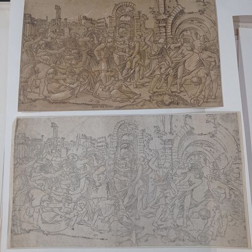 MAÎTRE NDB 
Le Massacre des Innocents, 1544, bois d'après Raphaël, 29 x 47,2 cm,&hellip;