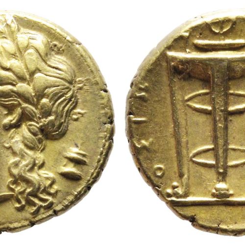 Greek Agathoklès 317-289 avant J.-C.,

50 litrai en électrum, Syracuse, 317-289 &hellip;