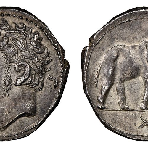 Greek Zeugitane

Hannibal 221-201 av. J.-C.

Shekel, Carthage, AG 6.08 g.

Ref :&hellip;