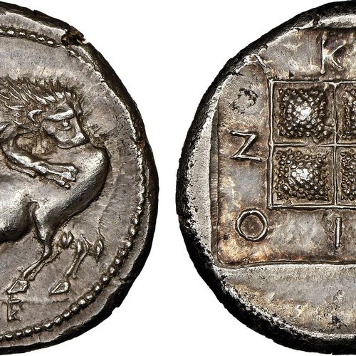 Greek Macédonie

Acanthus 440-380 avant J.-C.

Tétradracme, AG 14.27 g.

Conserv&hellip;
