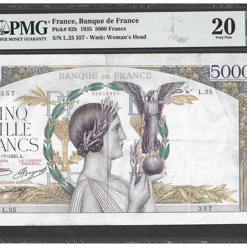 Banknotes France

5000 Francs, VICTOIRE,11-7-1935

Ref : Pick#82b

Conservation &hellip;