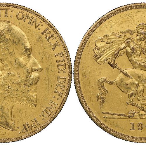 Great Britain Edward VII 1901-1910

5 Pounds, 1902, AU 39.94 g.

Ref : Spink 396&hellip;