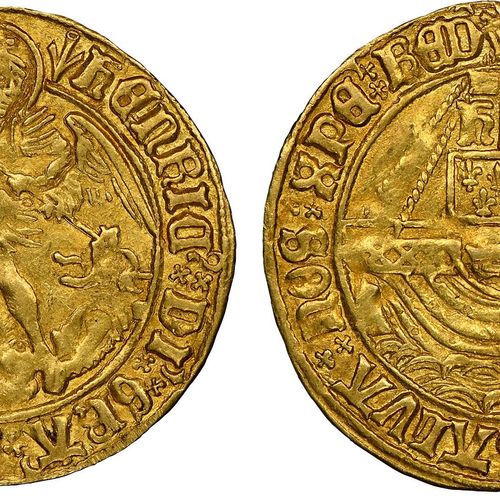 Great Britain Henry VII 1485-1509

Angel, ND, Type V, AU 5.06 g.

Ref : Fr. 151,&hellip;