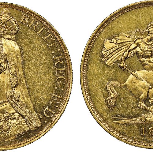 Great Britain Victoria 1837-1901

5 Pounds, 1887, AU 39.94 g. Ref : S. 3864, Fr.&hellip;