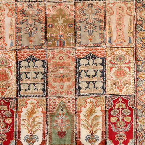 Ghiordes silk rug, decorated with traditional Oriental motifs, Turkey, second ha&hellip;