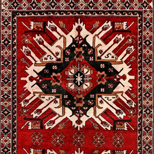 Kars wool rug, decorated with two symmetrical medallions, eastern Turkey wool on&hellip;