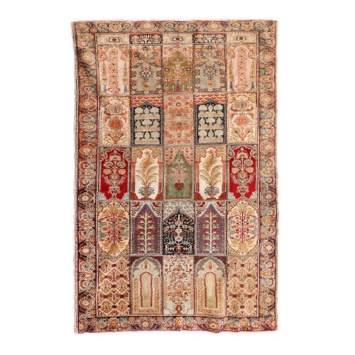 Ghiordes silk rug, decorated with traditional Oriental motifs, Turkey, second ha&hellip;