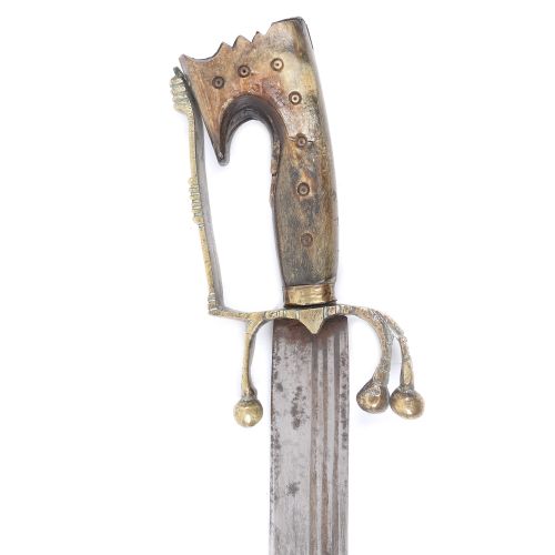 Nimcha sword, with sheath, Morocco, mid-19th century steel, wood, brass, l=97 cm