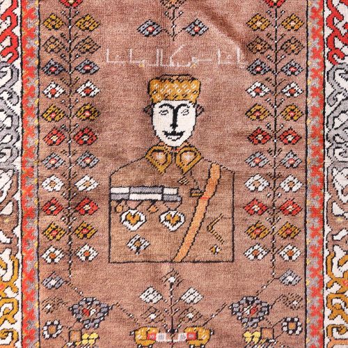 Wool rug, depicting Mustafa Kemal Atatürk, Turkey wool, 165 × 106 cm