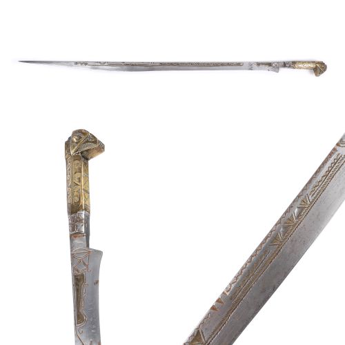 Flyssa sword, Algeria, late 19th century steel, brass,