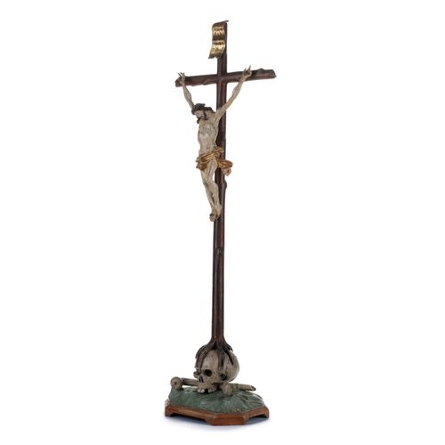 Cristo sulla croce, in legno di tiglio scolpito e laccato 十字架上的基督，石灰木雕刻和涂漆

德国，1&hellip;