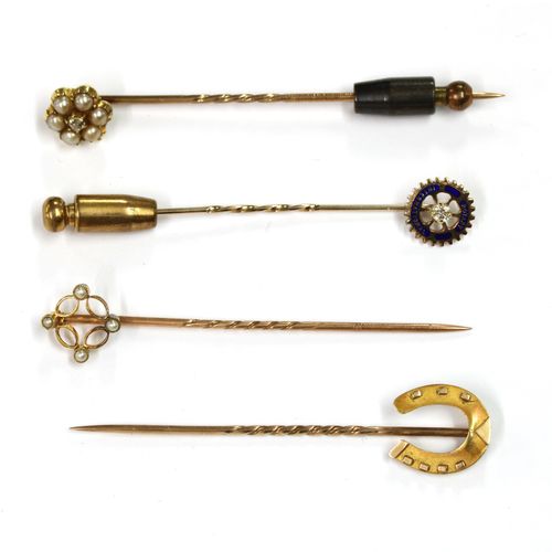 Null Five gold stick pins,