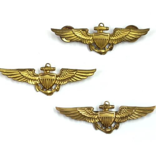 Null Trois ailes d'aviateur de la marine américaine remplies d'or par Balfour.
