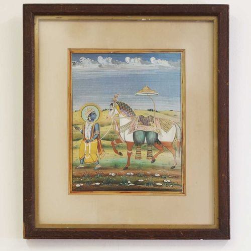 Null Peinture de l'école moghole indienne, 20e siècle, aquarelle et gouache, reh&hellip;