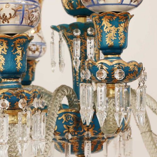 Null Lustre de Bohème en verre bleu et transparent pour le marché persan Lustre &hellip;
