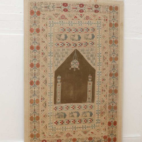 Null Panneau ottoman en tissu de prière brodé pour la qibla, Panneau ottoman en &hellip;