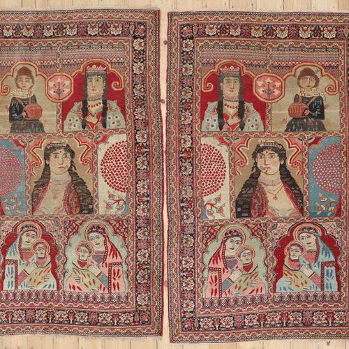 Null Paire de tapis persans à motifs, Paire de tapis persans à motifs, vers 1900&hellip;