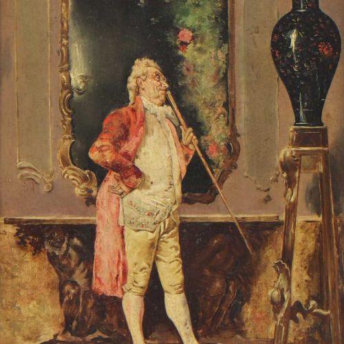 Null 马里亚诺-福尔图尼（西班牙，1838-1874） 马里亚诺-福尔图尼（西班牙，1838-1874） 一个鉴赏家在欣赏一个花瓶；士兵们在休息的一对，每个&hellip;