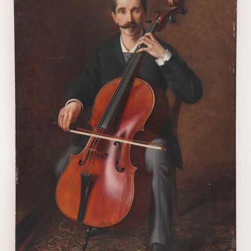 Null Alexandre Girard (法国，19世纪) Alexandre Girard (法国，19世纪) 大提琴家的肖像，左面有签名和日期 "Ale&hellip;