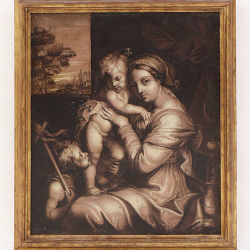 Null Manera de Rafael Manera de Rafael Virgen y Niño con el niño San Juan en gri&hellip;