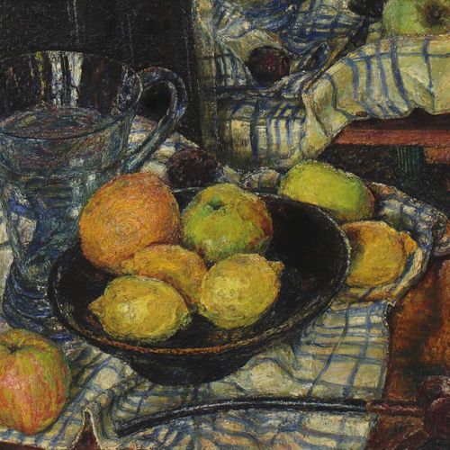 Null *Uriel Eekhoff (荷兰，1923-2014) *Uriel Eekhoff (荷兰，1923-2014) 苹果、柠檬和一个橙子的静物，签&hellip;