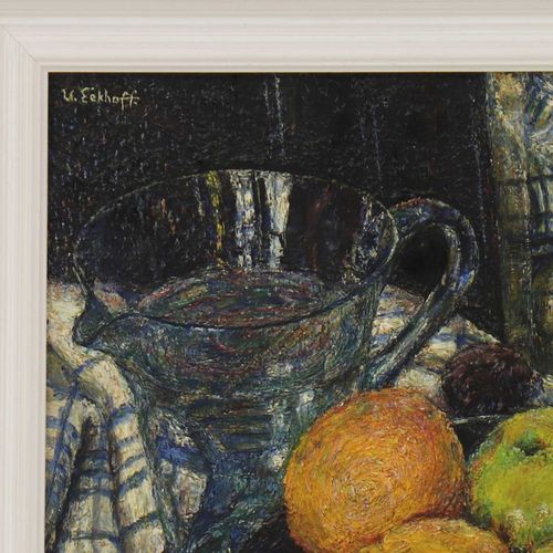 Null *Uriel Eekhoff (荷兰，1923-2014) *Uriel Eekhoff (荷兰，1923-2014) 苹果、柠檬和一个橙子的静物，签&hellip;