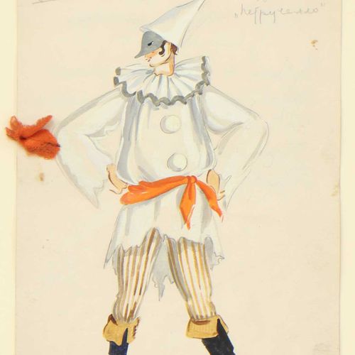 Null Scuola russa, XX secolo Scuola russa, XX secolo Disegno di costume per Smer&hellip;