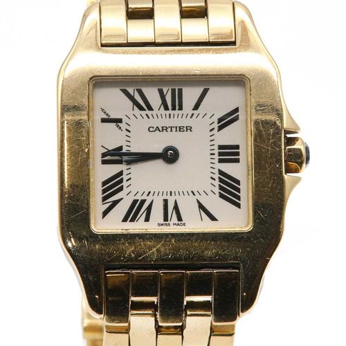 A ladies' 18ct gold Cartier 'Santos Demoiselle' quartz bracelet watch, c.2000, O&hellip;