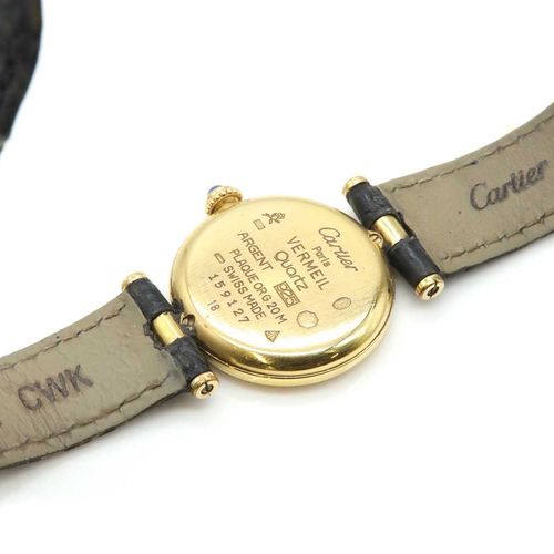 A ladies' Vermeil Must de Cartier quartz strap watch, A ladies' Vermeil Must de &hellip;
