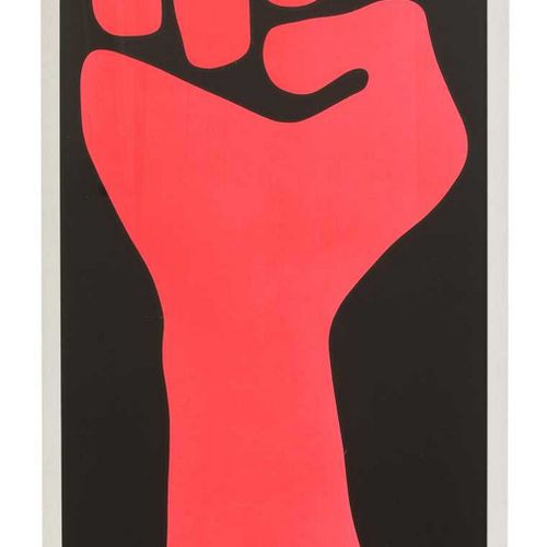 Null 一张'黑豹'海报，一张'黑豹'海报，'权力属于人民'，20世纪60年代末，彩色石版画，由双子星公司印刷，旧金山，106 x 48，有框架。
