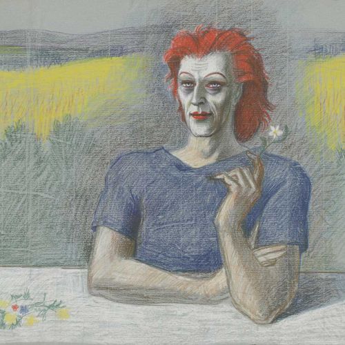 Null 琳达-卡门(1910-1991) ▴ 琳达-卡门(1910-1991) 浓妆艳抹的女人与花；《噩梦》两幅，纸上铅笔和蜡笔，纸上炭笔。31 x 45厘米&hellip;
