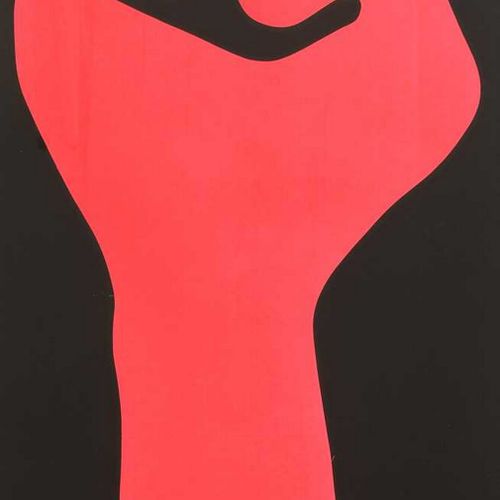 Null 一张'黑豹'海报，一张'黑豹'海报，'权力属于人民'，20世纪60年代末，彩色石版画，由双子星公司印刷，旧金山，106 x 48，有框架。