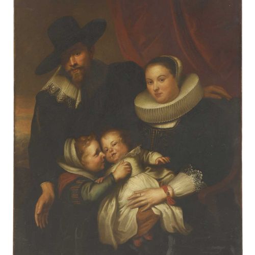 Null 在安东尼-凡-戴克爵士之后 画家科内利斯-德-沃斯和他的妻子苏珊娜-科克以及他们的两个长子马格达莱纳和扬-巴普蒂斯的肖像画 布面油画 136 x 11&hellip;