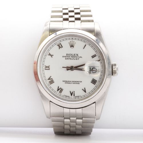 Null Montre bracelet mécanique Rolex Oyster Perpetual Datejust en acier inoxydab&hellip;