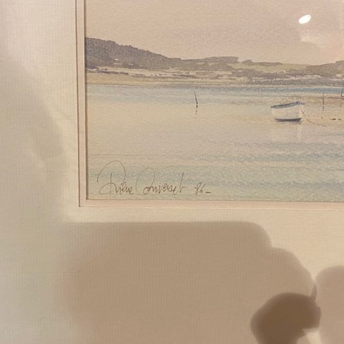 Null Pierre CONVERSET (XXème), Barque en bord de mer, aquarelle signée en bas à &hellip;