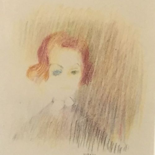 Null HIROKI ODA (1914-2012), Portrait de Mme Nouvion, dessin