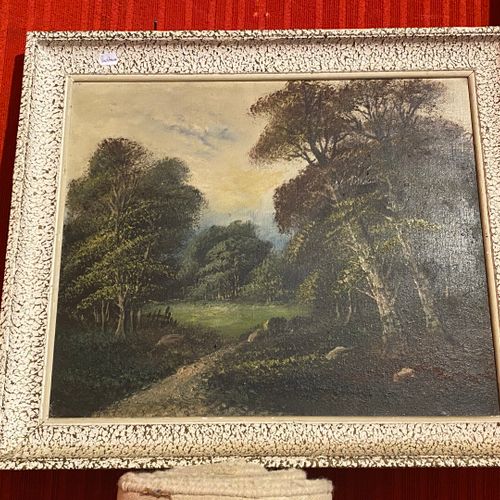 Null HENRY L., Paire d'huiles sur toiles "Paysages animés" 54 X 45 cm