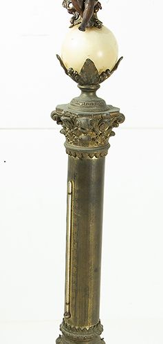 Null Clocks - A partialy gilt metal French thermometer with degree indication in&hellip;
