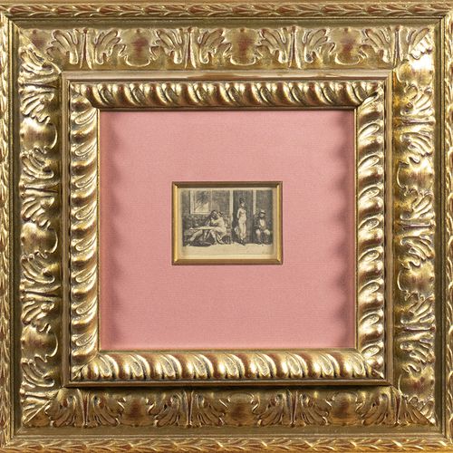 Null 蚀刻版画、雕刻版画、丝网版画等。- Adrien de Witte (1850-1935)，妓院场景，蚀刻画，签名并注明日期'78 -6 x 8,5 &hellip;