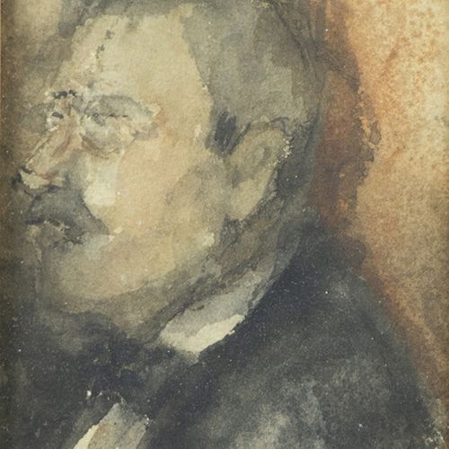 Null Aquarelles, pastels, etc. - Isaac Israels (1865-1934), portrait d'un homme &hellip;