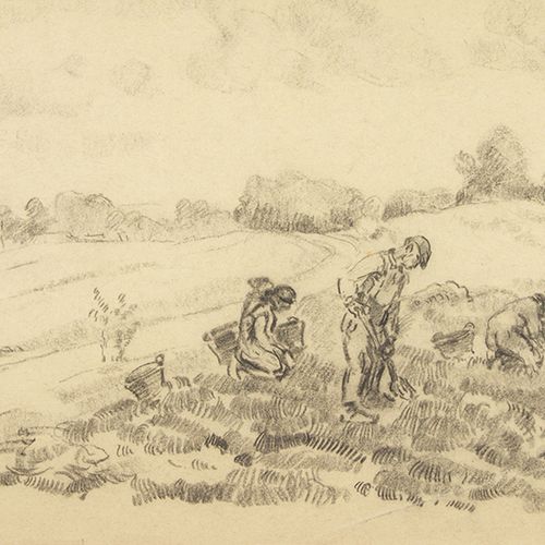 Null Cor Noltee (1903-1967) - Cor Noltee (1903-1967), field workers, charcoal on&hellip;