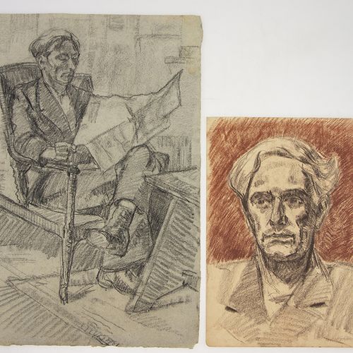Null Cor Noltee (1903-1967) - Cor Noltee (1903-1967), deux portraits de l'artist&hellip;