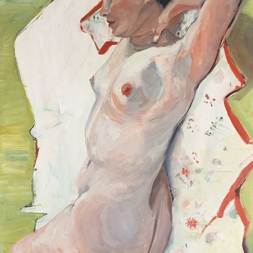 Null Pinturas - Lisl Engels 1916-2006), desnudo femenino tumbado, óleo sobre tab&hellip;