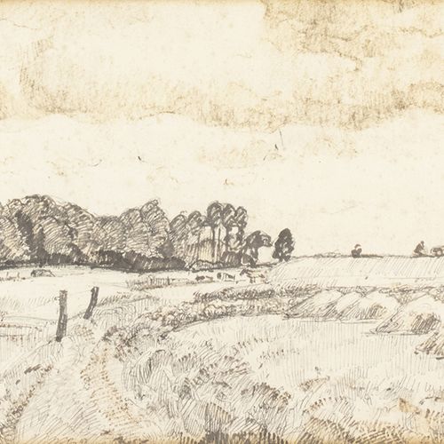 Null Cor Noltee (1903-1967) - Cor Noltee (1903-1967)，草地上的奶牛，木炭和红纸，签名，出处：艺术家的女儿 -&hellip;
